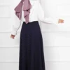 Striped Mevlana Modest Skirt Navy Blue - Afbeelding 4