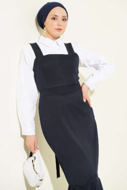 Alternative Ansicht von Thick Strap Patterned Dress Navy Blue