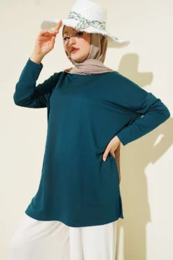 Heart Detail Basic Tunic Petrol