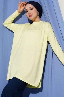 Heart Detail Basic Tunic Yellow