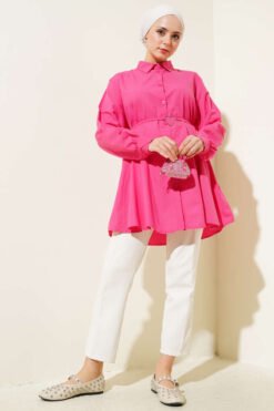 Alternative view of Shirt with Heart Buckle Belt Fuchsia