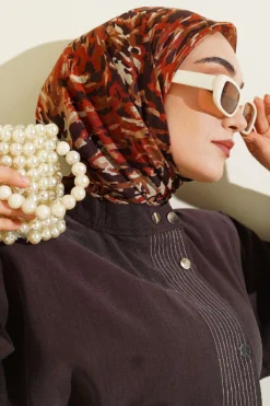 Alternative view of Camouflage Pattern Soft Scarf Brown