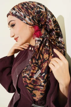 Camouflage Pattern Soft Scarf Black