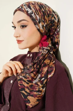 Alternative view of Camouflage Pattern Soft Scarf Black
