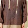⁦Hooded Detailed Two-Piece Set Brown⁩ - الصورة ⁦4⁩