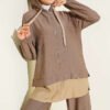Hooded Detailed Two-Piece Set Mink - Afbeelding 2