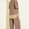 Hooded Detailed Two-Piece Set Mink - Afbeelding 3
