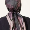 Mixed Pattern Bamboo Crepe Scarf Beige - immagine 3
