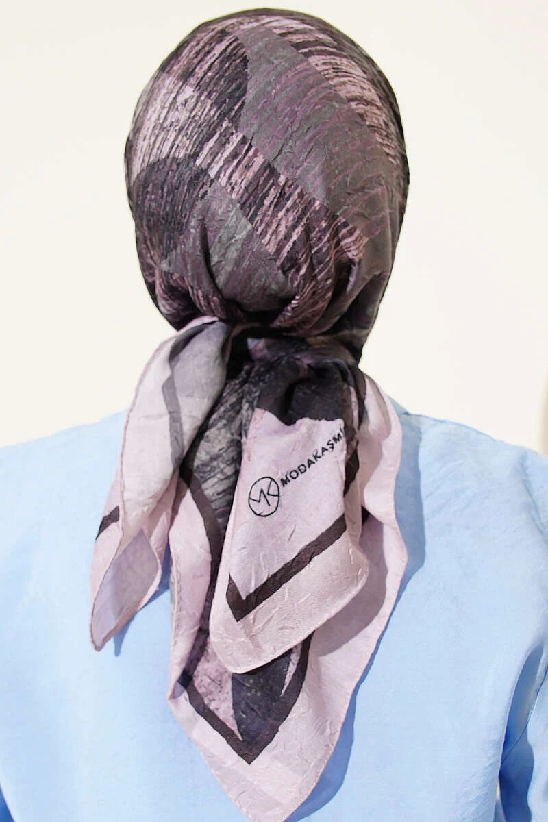 Mixed Pattern Bamboo Crepe Scarf Powder Pink – Bild 3