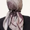 Mixed Pattern Bamboo Crepe Scarf Brown - immagine 3