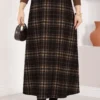 Square Pattern Scuba Skirt Black - الصورة 2