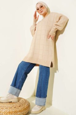 Vue alternative de Square Pattern Soft Knit Tunic