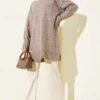 Square Pattern Soft Knit Tunic Mink - immagine 2