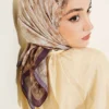 Checkered Bamboo Crinkle Scarf Plum