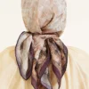 Checkered Bamboo Crinkle Scarf Plum - Imagen 3