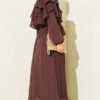 Layered Blouse and Skirt Set Brown - Imagen 3
