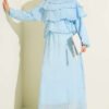 Belted Two-Piece Set with Metal Buckle Blue – Image 5