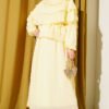 Cross Shoulder Cloak Skirt Set Yellow - Image 5