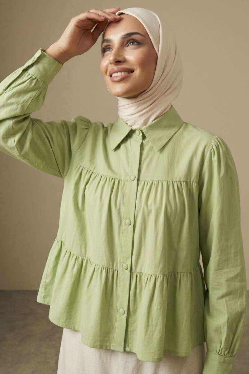 Tiered Drawstring Shirt