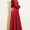 Layered Corset-Look Dress Burgundy - immagine 3