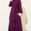 Layered Belted Chiffon Dress