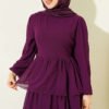 Layered Belted Chiffon Dress - Imagen 2