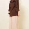 Ruffled Tiered Collar Shirt Brown - Image 3