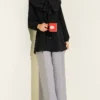 Ruffled Tiered Collar Shirt Black - immagine 2