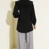 Ruffled Tiered Collar Shirt Black - immagine 3