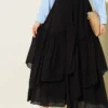 Layered Ruffled Skirt Black