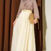 ⁦Belted Flared Skirt Yellow⁩ - الصورة ⁦2⁩