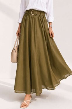 Belted Flared Skirt