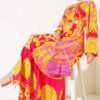 Belted Printed Maxi Dress Fuchsia