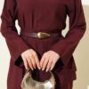 Belted Layered Pants Set Plum – Image 4