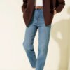 Belted Mom Jeans Pants Blue