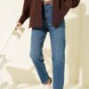 Belted Mom Jeans Pants Blue