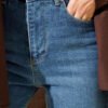 Belted Mom Jeans Pants Blue – Bild 4