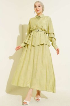 Belted Paisley Pattern Skirt Set