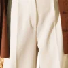 Belted Palazzo Fabric Pants Beige - immagine 4