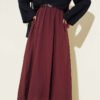 Belted Voile Skirt Burgundy