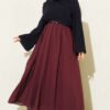 Belted Voile Skirt Burgundy - immagine 2