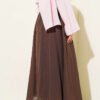 Belted Voile Skirt Brown - immagine 3