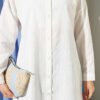 Self-Striped Shirt White wholesale shirt view 4 - Hicabistan Turkey factory