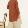 Self-Striped Shirt Brown wholesale shirt view 3 - Hicabistan Turkey factory