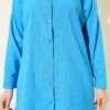 Self-Striped Shirt Blue wholesale shirt view 4 - Hicabistan Turkey factory