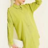 Self-Striped Shirt Green
