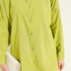 Self-Striped Shirt Green wholesale shirt view 4 - Hicabistan Turkey factory