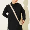 Self-Striped Shirt Black