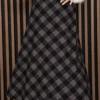 Classic Checked Pattern Scuba Skirt Black - Imagen 2