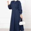 Classic Zippered Ferace Navy Blue – Image 6